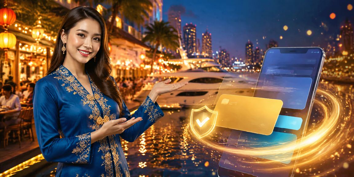 A female player from Ipoh enjoying a casino betting experience in a casual setting, wearing a baju kurung